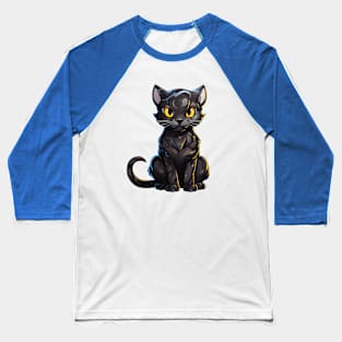 Spooky Cat Baseball T-Shirt